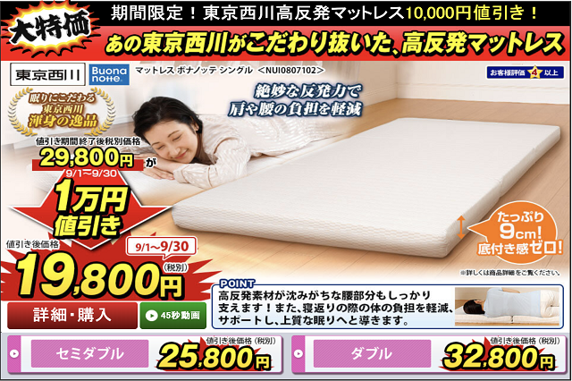 西川 ボナノッテプレミアム 新品未使用品-